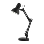 Lampe de Bureau Articulée Industrielle – Métal Noir Mat