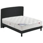 Lit Double Moderne avec Tête Capitonnée + Matelas Confort Premium